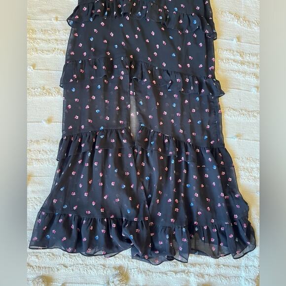 WAYF Cici Bustier Tiered Maxi Dress in Black Ditsy
size medium - Picture 8 of 16